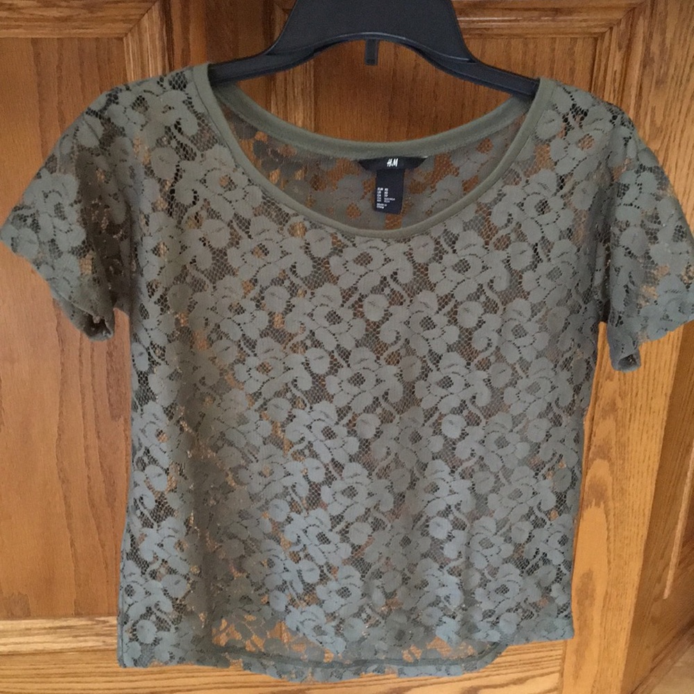 Hunter Green Lace Tee